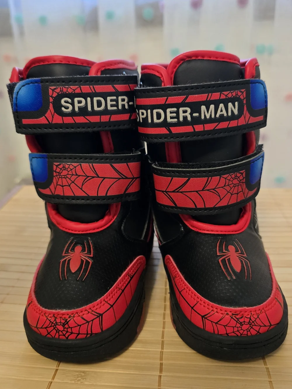 Spider-Man Kids Velcro Boots in Black & Red